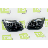 Рамки бампера ПТФ с хромированной полосой для Калина 2 Рамки бампера ПТФ с хромированной полосой для Калина 2