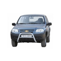 Защита переда ТехноСфера Низкая без дополнительной защиты на Шевроле Нива (рестайлинг) Защита переда ТехноСфера Низкая без дополнительной защиты на Шевроле Нива (рестайлинг)