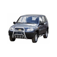 Защита переда ТехноСфера Низ с трубой с дополнительной защитой двигателя на Шевроле Нива (рестайлинг) Защита переда ТехноСфера Низ с трубой с дополнительной защитой двигателя на Шевроле Нива (рестайлинг)