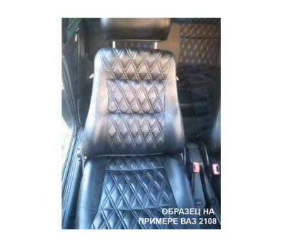 Обивка сидений (не чехлы) экокожа гладкая с цветной строчкой Ромб/Квадрат для Приора седан