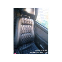 Обивка сидений (не чехлы) экокожа (центр с перфорацией) с цветной строчкой Ромб/Квадрат для Калина