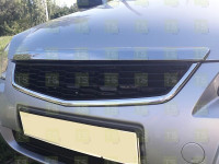Решетка радиатора Соты черная с хром молдингом для Приора SE седан, Приора 2