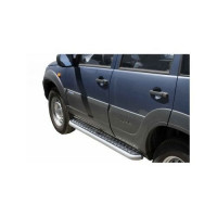 Пороги с алюминиевым листом ТехноСфера для Шевроле/Лада Нива 2123, Нива Тревел