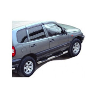 Пороги ТехноСфера Труба Люкс с проступью для Шевроле Нива