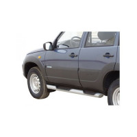 Пороги ТехноСфера Труба люкс с проступью для Шевроле/Лада Нива 2123, Нива Тревел