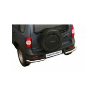 Защита заднего бампера ТехноСфера Нержавейка Уголки d63,5 на Шевроле Нива (рестайлинг)