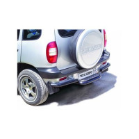 Подножка задняя ТехноСфера Уголки с алюминиевым листом и защитой заднего бампера для Шевроле Нива Подножка задняя ТехноСфера Уголки с алюминиевым листом и защитой заднего бампера для Шевроле Нива